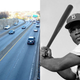Jackie Robinson Parkway, New York City; Jackie Robinson (Wikimedia; Library of Congress)